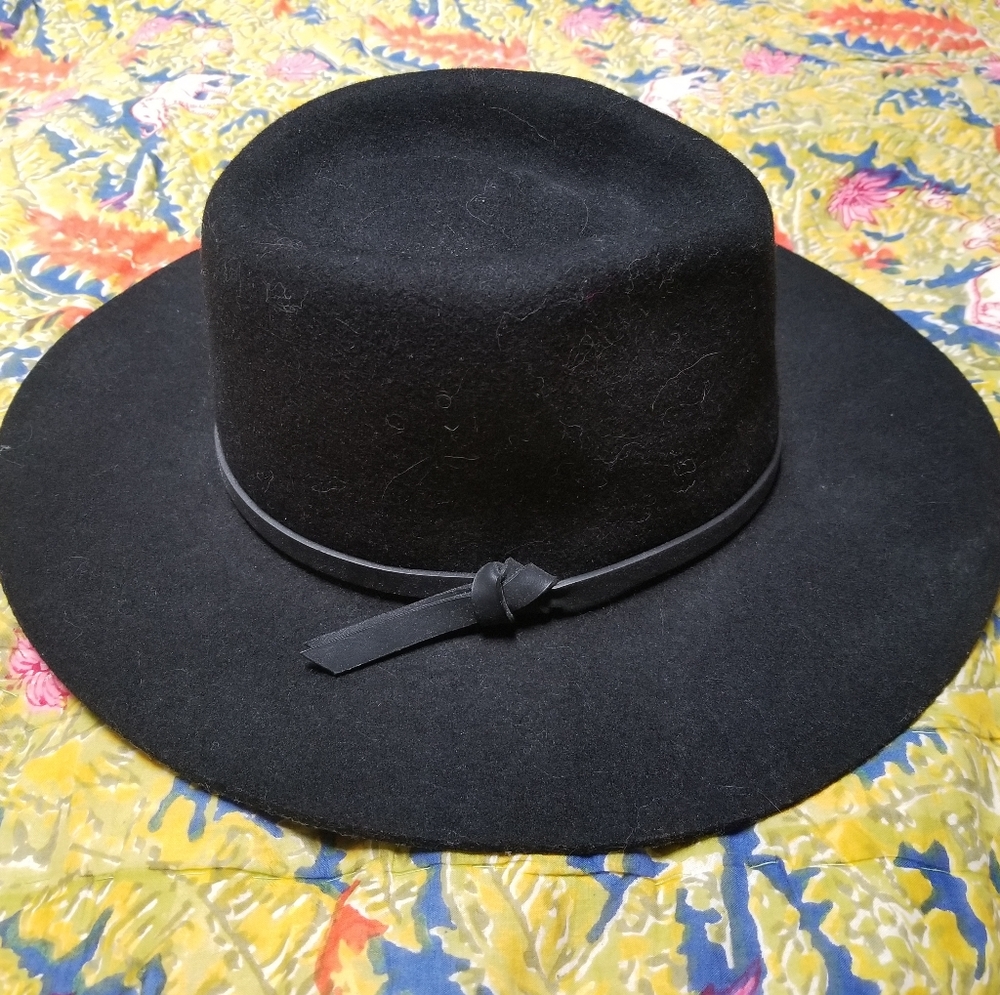 Lucky brand wide brim black fedora